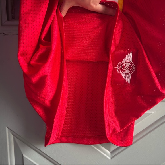 Vintage Tech N9ne Chiefs Football Jersey Strange Music Red & Yellow #9 v1 Men XL - Picture 9 of 11